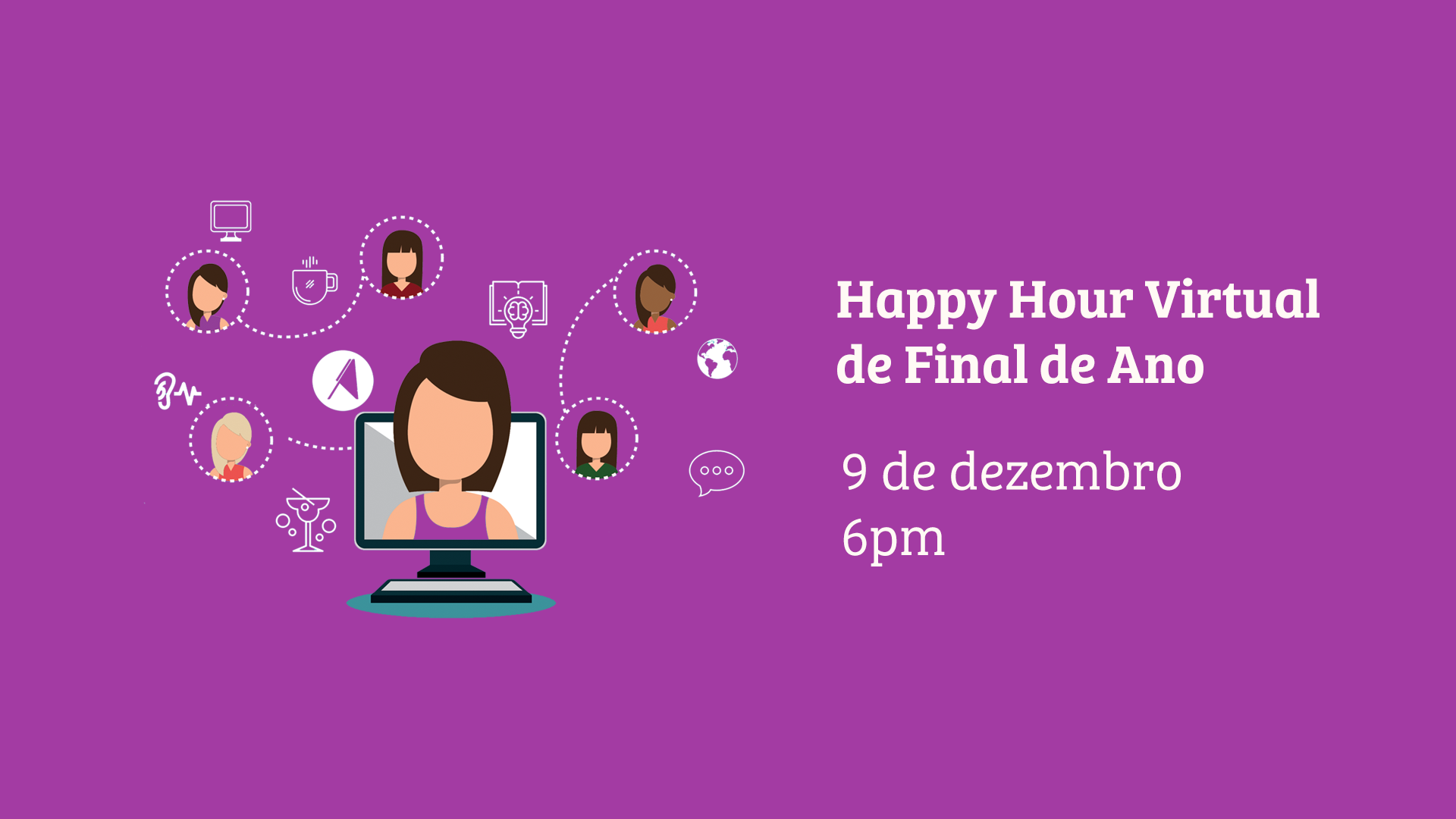 Banner do evento de Happy Hour